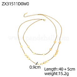 Doppellagige Halsketten aus 304 Edelstahl&nbsp;STAS-OY013-96G