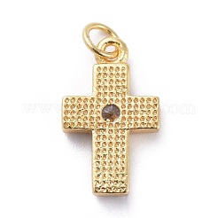 Breloques croix minuscules zircone cubique&nbsp;KK-G363-03G-04