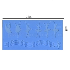 Silikonformen für Silhouetten von Musiknoten und Balletttänzern in Lebensmittelqualität&nbsp;MUSI-PW0003-02