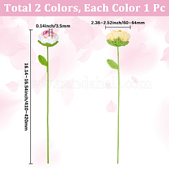2 Stück 2 Farben Wollgarn künstliche Rose Blume&nbsp;AJEW-GF0013-55B
