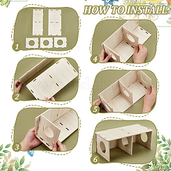 Hamsterversteck aus Holz&nbsp;AJEW-WH0270-086B