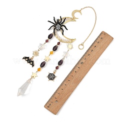 Atrapasueños de aleación esmaltada con araña y murciélago de Halloween&nbsp;HJEW-TA00492
