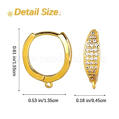 Risultati dell'orecchino a cerchio in zirconi cubici trasparenti da 10 pz in ottone&nbsp;ZIRC-SZ0005-15