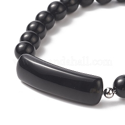 Braccialetti di perline ossidiana naturale&nbsp;BJEW-JB09039-03
