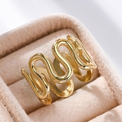 Wave 304 Edelstahl Fingerringe für Damen&nbsp;X-RJEW-F174-06G