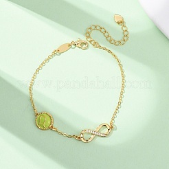 Bracelets sport en laiton sertis de micro-pavés de zirconiums cubiques à maillons infinis&nbsp;LS-BJEW-D386-01A-G