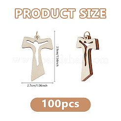 100 Stück Holzkreuzanhänger&nbsp;PALLOY-DC00045