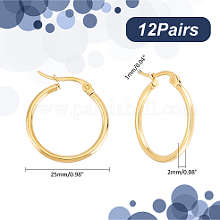 Ring 304 Edelstahl Creolen&nbsp;EJEW-UN0001-05-11G-C