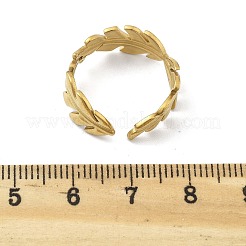 Blatt 304 Edelstahl offene Manschettenringe für Frauen&nbsp;RJEW-M019-36G