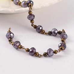 Chaînes de perles en verre manuelles pour la fabrication de bracelets et colliers&nbsp;AJEW-JB00187