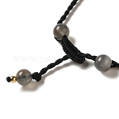 Colliers de perles tressées en labradorite naturelle&nbsp;NJEW-K258-06E