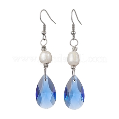 Set di gioielli in vetro con perle e gocce&nbsp;SJEW-JS01291