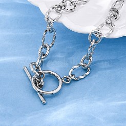 Bracelets à maillons ovales torsadés en acier inoxydable 304 pour femmes&nbsp;BJEW-A036-09P