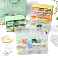 Kit de fabrication de bracelet en perles de verre à faire soi-même&nbsp;DIY-FZC0001-01A