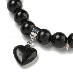 Braccialetti elasticizzati rotondi con perline miste naturali e sintetiche da 8.5 mm&nbsp;BJEW-C074-01