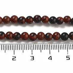 Runde natürlichen Mahagoniholz ​​Obsidian Perlen Stränge&nbsp;G-N0120-20-4mm