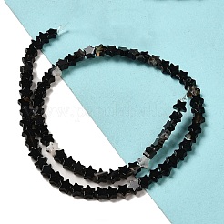 Fili di perline di agata nera naturale tinte e riscaldate&nbsp;G-G085-B42-02
