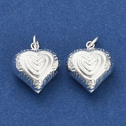 925 strukturierter Herzanhänger aus Sterlingsilber&nbsp;STER-P071-13S