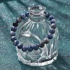 Natürliche blaue Fleck Jaspis Perlen Stretch-Armbänder&nbsp;BJEW-Q692-35-8mm