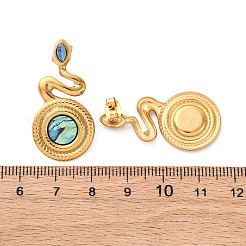Pendientes de concha de paua natural de acero inoxidable 304&nbsp;EJEW-Z103-03G-01