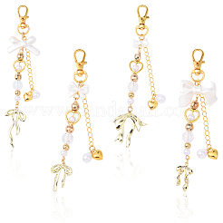 Décorations suspendues en plastique et acrylique imitation perle et alliage ccb&nbsp;HJEW-YW00090-01