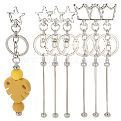 10 porte-clés perlé en barre de fer&nbsp;KEYC-SC0001-77