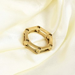 Anillo de acero inoxidable 304 con revestimiento iónico (IP) para mujer&nbsp;RJEW-A052-03A-G02