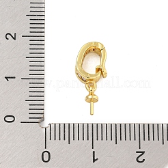 Cremagliera placcatura in ottone micro pavé trasparente cubic zirconia peg bails&nbsp;KK-F876-26G