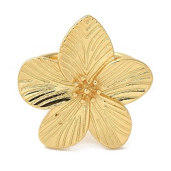 Manschettenringe aus Messing mit Blumenständer für Damen&nbsp;RJEW-G323-07G