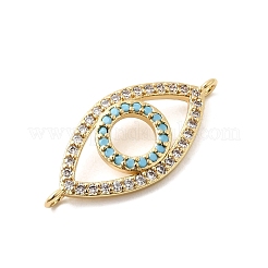 Messing Micro Pave himmelblaue und klare Zirkonia-Verbindungsanhänger&nbsp;KK-H529-05B-G02