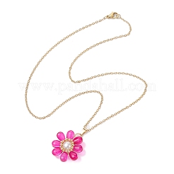 Colliers pendentifs en perles de verre et perles de verre pour femmes&nbsp;NJEW-MZ00106-03