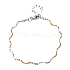 Armbänder aus 304er Edelstahl in Wellenform mit Schlangenketten für Damen&nbsp;BJEW-G780-03GP