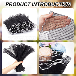 Papier de maille d'emballage de bouquet de fleurs en polyester&nbsp;DIY-WH0569-38B