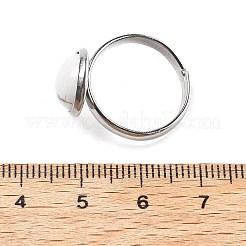 Bagues demi-rondes en howlite naturelle&nbsp;RJEW-M062-01P-43