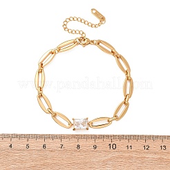 Bracelets à maillons en acier inoxydable 304 et oxydes de zirconium&nbsp;LS-SA-CBAF756-06G
