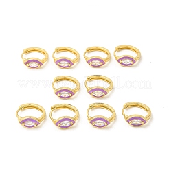 Orecchini a cerchio a occhio di cavallo smaltati con zirconi chiari&nbsp;EJEW-E270-05G-04