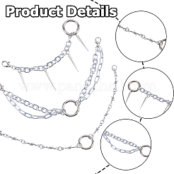 6 Stück Aluminiumketten in 3 Stilen für Jeanshosen&nbsp;HJEW-HS00087