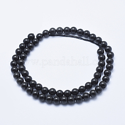 Natürliche schwarze Turmalin Perlen Stränge&nbsp;G-E444-27-6mm
