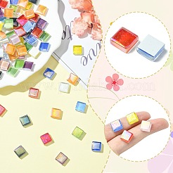 240 Stück 12 Farben Regenbogen schillernde Glascabochons&nbsp;DIY-CJ0003-10