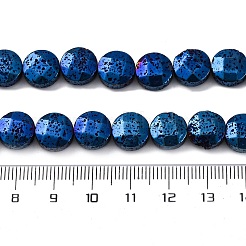 Brins de perles de pierre de lave naturelle galvanisées&nbsp;G-A256-F01-01H