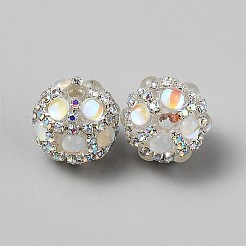 Perles en verre nacré&nbsp;LAMP-WH0015-09A