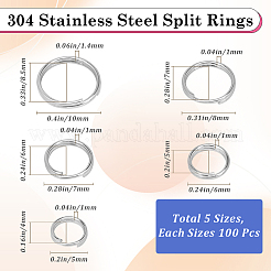 500 Stück 5 Stile Spaltringe aus 304 Edelstahl&nbsp;STAS-SP0001-65