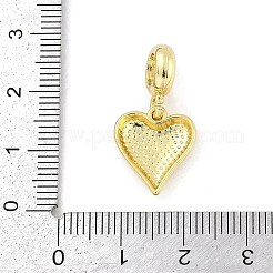 Europäischer Herzanhänger aus Messing mit roter Emaille&nbsp;KK-Z090-07G-01