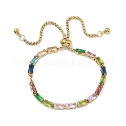 Rechteckige Armbänder mit Glasschieber aus Edelstahl 304&nbsp;BJEW-D456-07G-01
