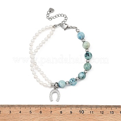 Braccialetti in ottone con micro pavé di zirconi trasparenti&nbsp;BJEW-JB13748-01
