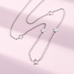 Collares de cadena de eslabones de estrella de acero inoxidable 304&nbsp;NJEW-R026-13P