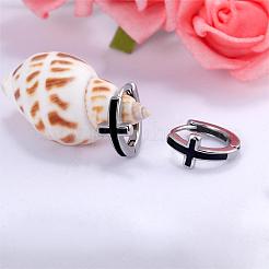 Creolen mit Kreuz aus 316er Edelstahl für Männer und Frauen&nbsp;EJEW-SZ0001-98