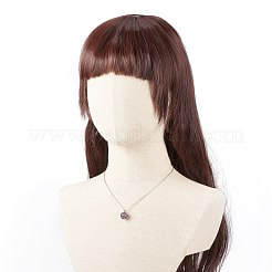 Halskette mit Käfiganhänger aus natürlichem Edelstein und 304 Edelstahl-Kabelketten für Damen&nbsp;NJEW-JN03905-01