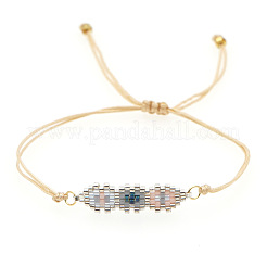 Verstellbare Gliederarmbänder aus Saatperlen-Perlen im Bohemian-Stil mit Herzmuster für Damen&nbsp;EL0457