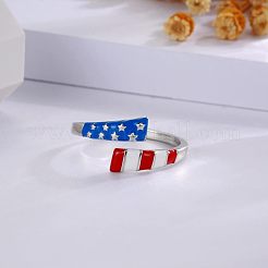 Manschettenringe aus Emaillelegierung mit amerikanischem Flaggenmuster zum Unabhängigkeitstag&nbsp;FS-WGD328B-01
